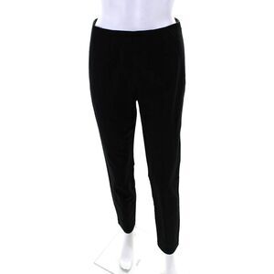 Tailored Womens Black Cotton High Rise Straight Leg Dress Pants Size 4
